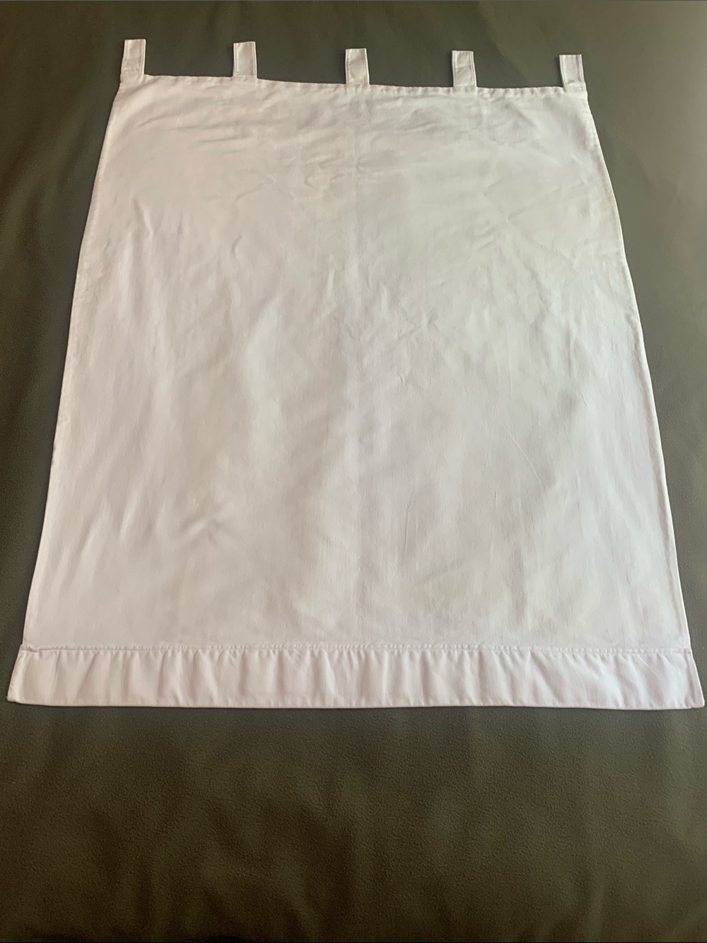 Custom homemade white tab top curtains. Approx 33” x 45” including tabs. - Picture 10 of 10